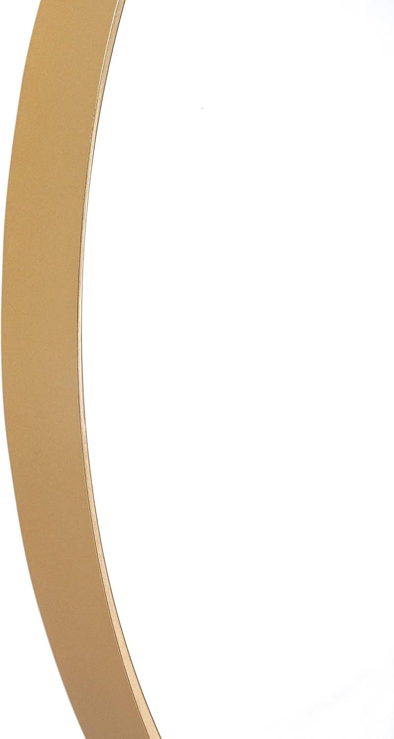 imageFlash Furniture Jennifer Metal Framed Wall Large Accent Mirror for Bathroom Vanity Entryway Dining Living Room 275quot Round GoldGold