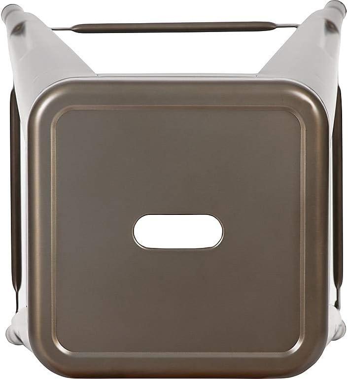 imageFlash Furniture Kai Commercial Grade 24quot High Backless Black Metal IndoorOutdoor Counter Height Stool with Square SeatGun Metal