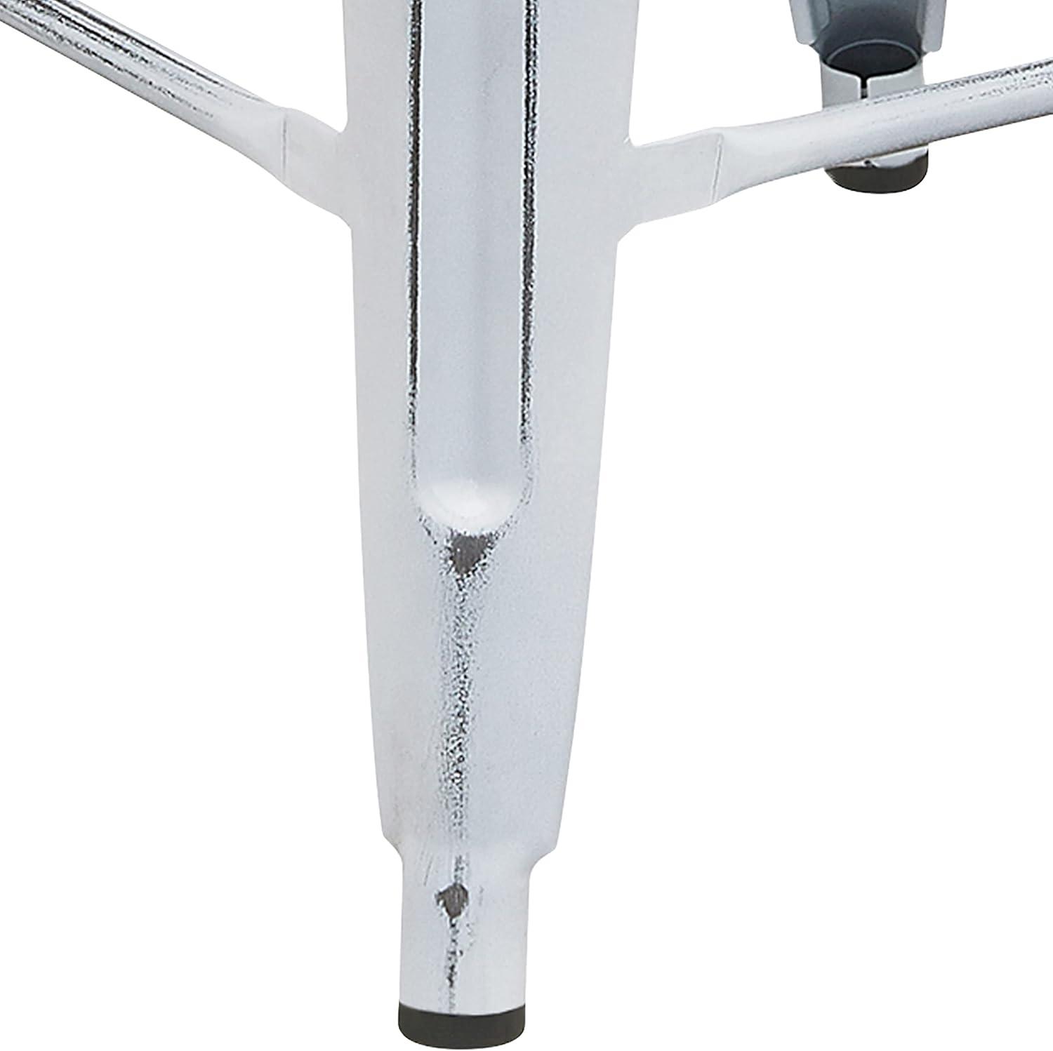 imageFlash Furniture Kai Commercial Grade 24quot High Backless Black Metal IndoorOutdoor Counter Height Stool with Square SeatWhite