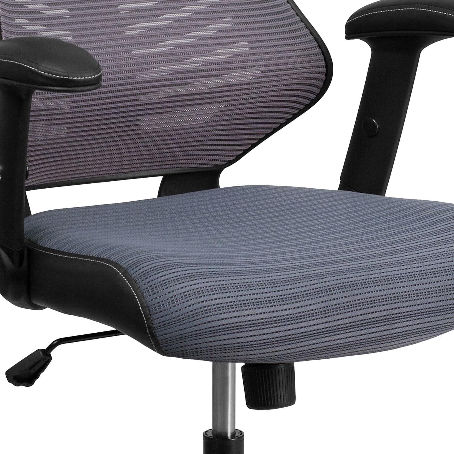 imageFlash Furniture Kale High Back Designer White Mesh Executive Swivel Ergonomic Office Chair with Adjustable ArmsGray Mesh