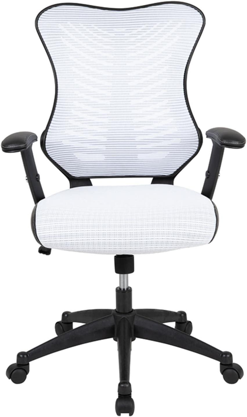 imageFlash Furniture Kale High Back Designer White Mesh Executive Swivel Ergonomic Office Chair with Adjustable ArmsWhite Mesh