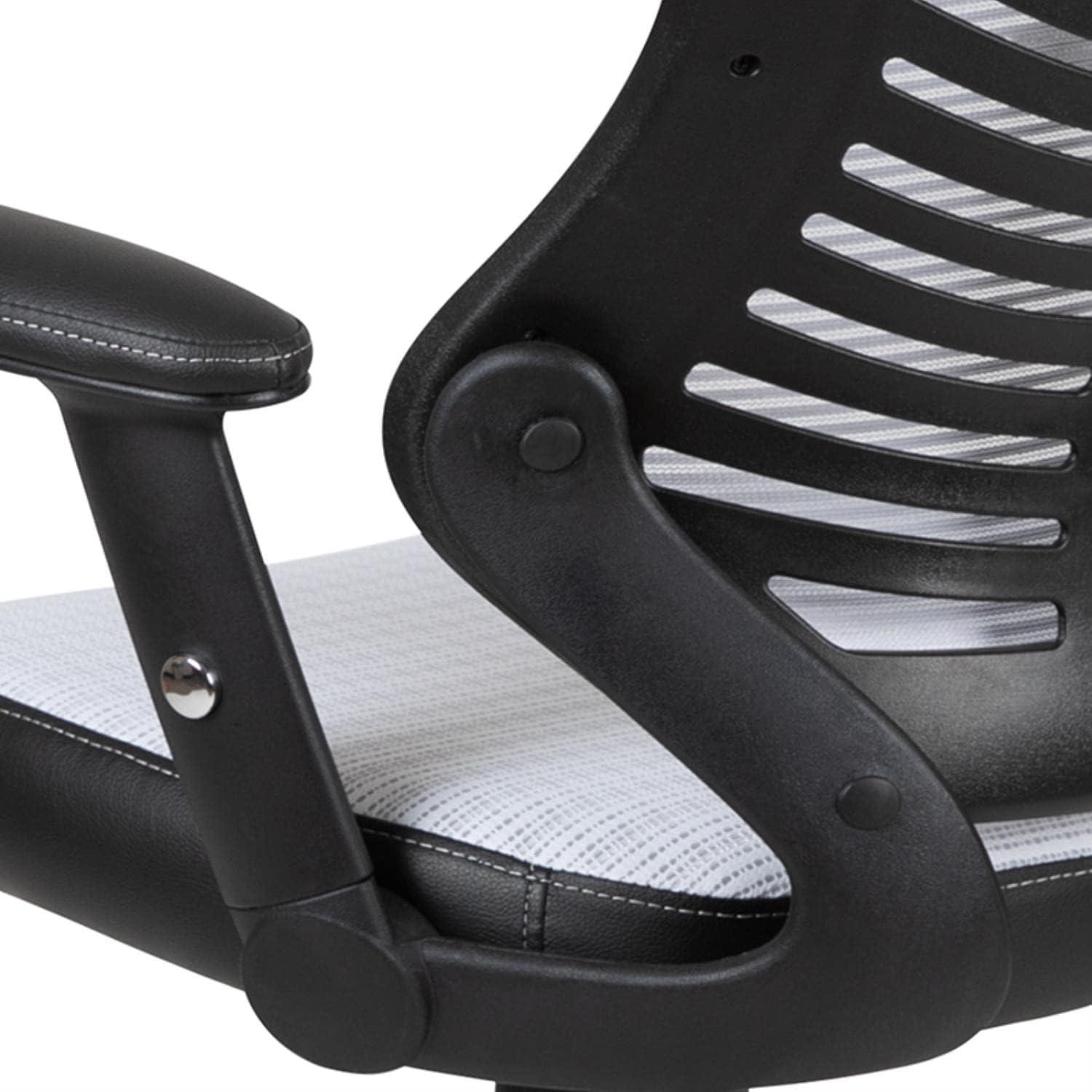 imageFlash Furniture Kale High Back Designer White Mesh Executive Swivel Ergonomic Office Chair with Adjustable ArmsWhite Mesh