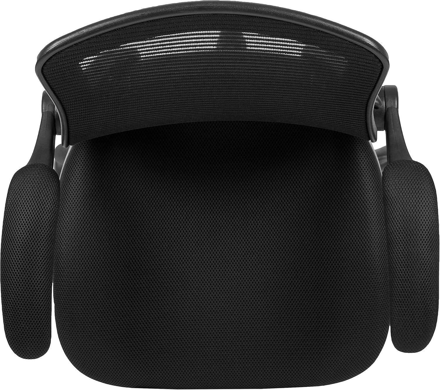 imageFlash Furniture Kale MidBack Swivel Office Chair with Adjustable Foot Ring Lumbar Support and Seat Height Ergonomic Mesh Executive Chair Black
