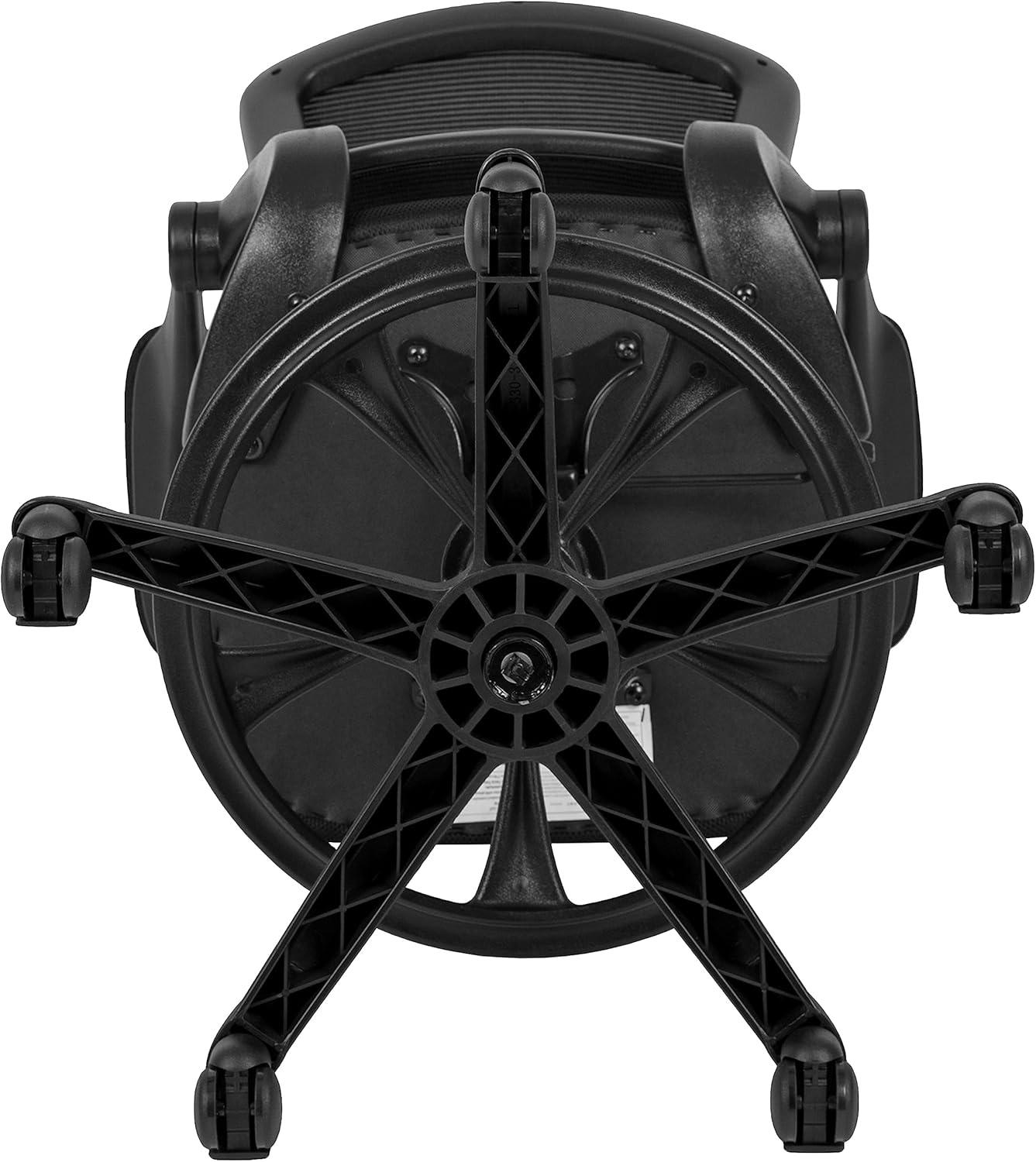 imageFlash Furniture Kale MidBack Swivel Office Chair with Adjustable Foot Ring Lumbar Support and Seat Height Ergonomic Mesh Executive Chair Black