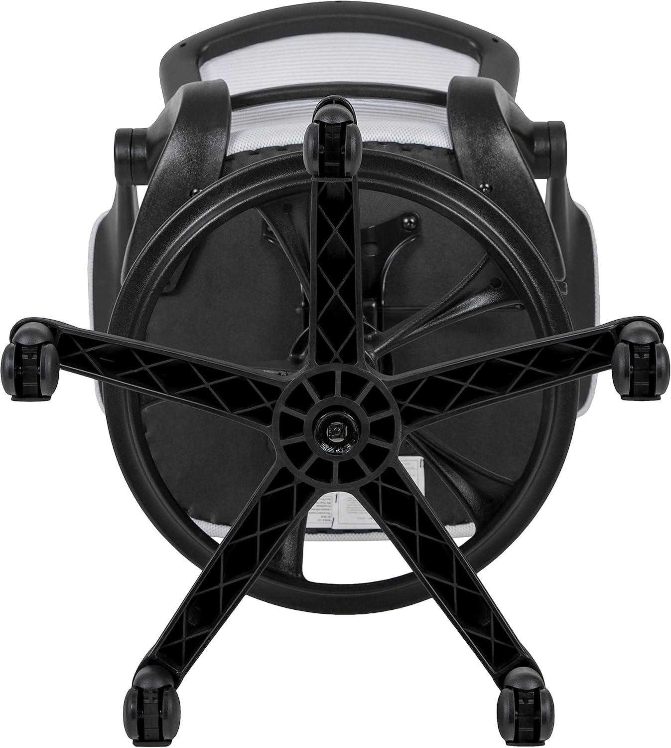 imageFlash Furniture Kale MidBack White Mesh Ergonomic Drafting Chair Adjustable Foot Ring FlipUp ArmsWhite