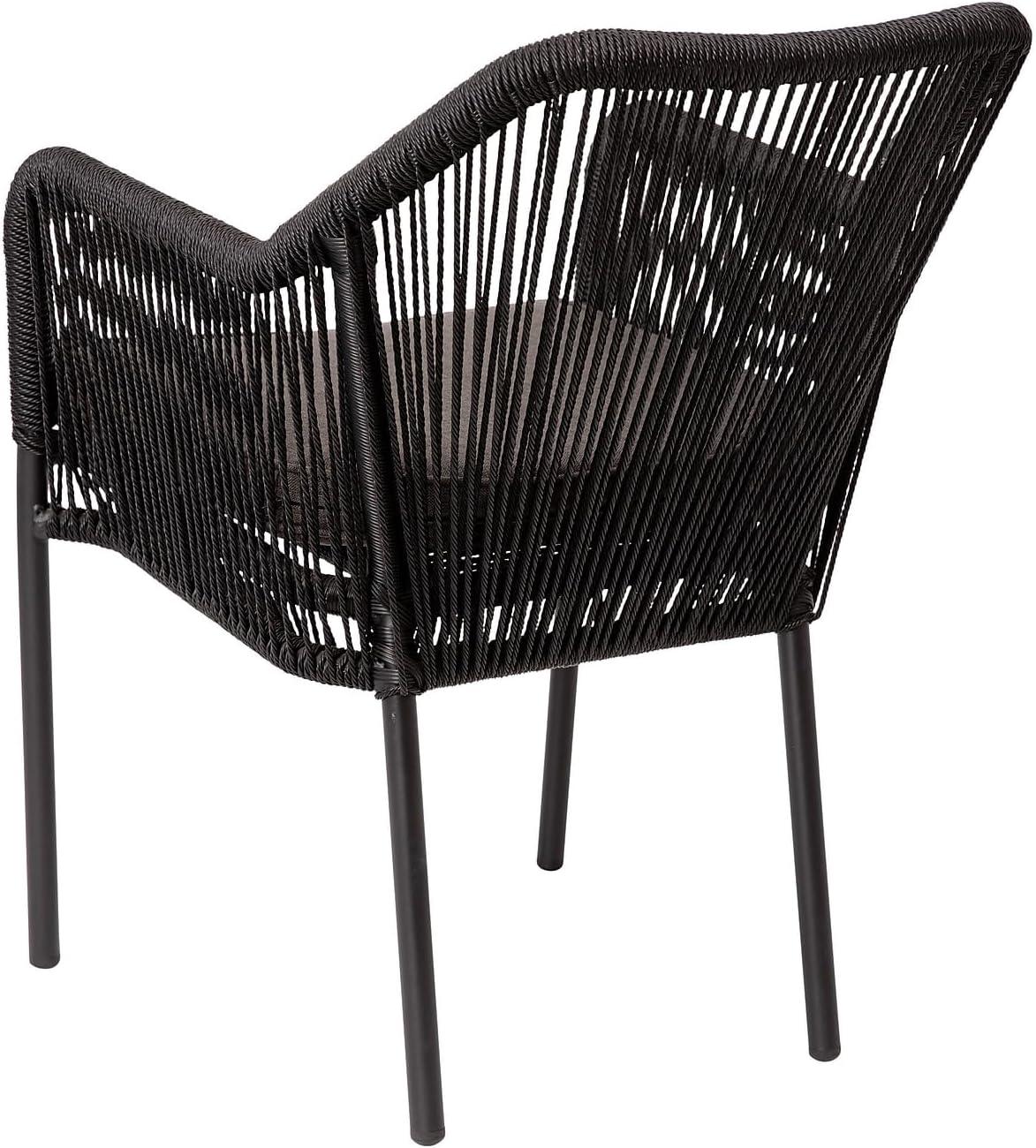 imageFlash Furniture Kallie Set of 2 IndoorOutdoor Stacking Club Chairs with Arms UV Resistant Woven Black Seat ampamp Back Gray Zippered Cushions Black Aluminum FrameBlack