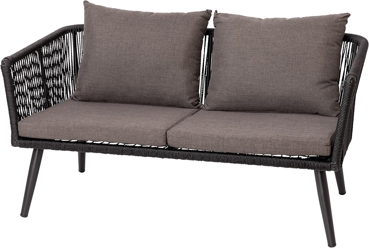 imageFlash Furniture Kallie Set of 2 IndoorOutdoor Stacking Club Chairs with Arms UV Resistant Woven Black Seat ampamp Back Gray Zippered Cushions Black Aluminum FrameBlack