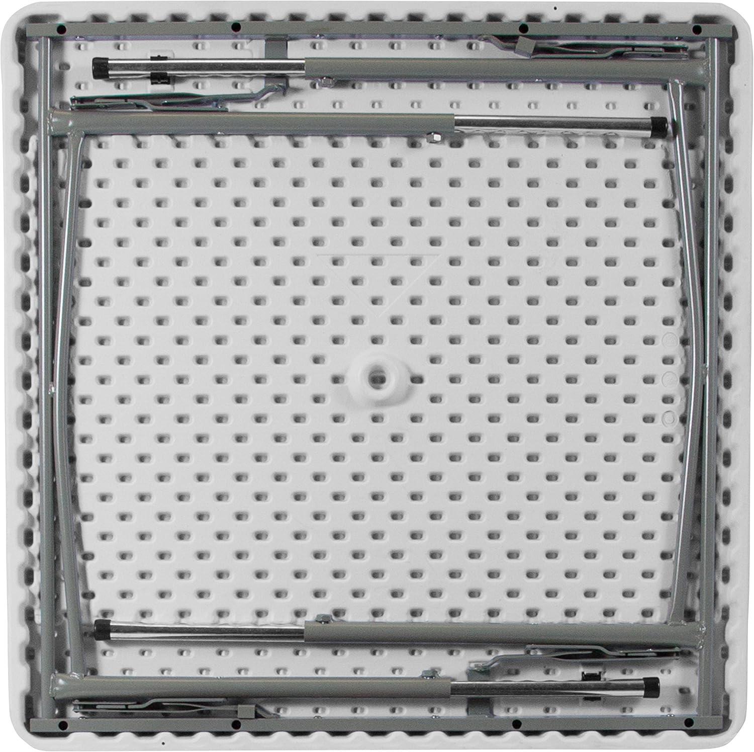 imageFlash Furniture Kathryn 279Foot Square Height Adjustable Granite White Plastic Folding Table