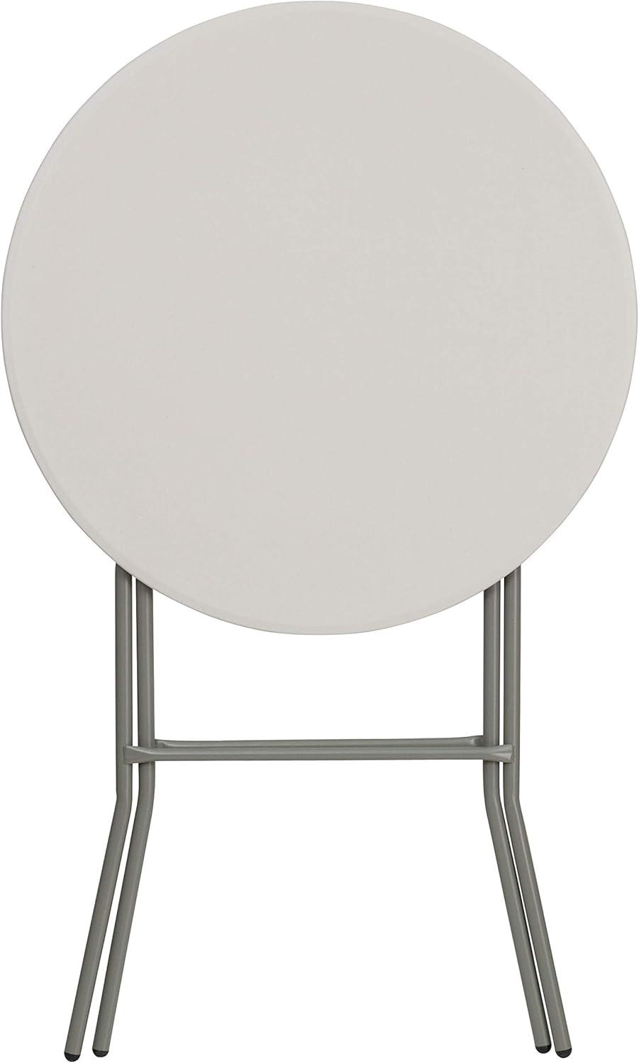 imageFlash Furniture Kathryn 315quot Round AllOccasion Folding Bar Height Table for Parties and Commercial Events Plastic Bar Height Folding Table White