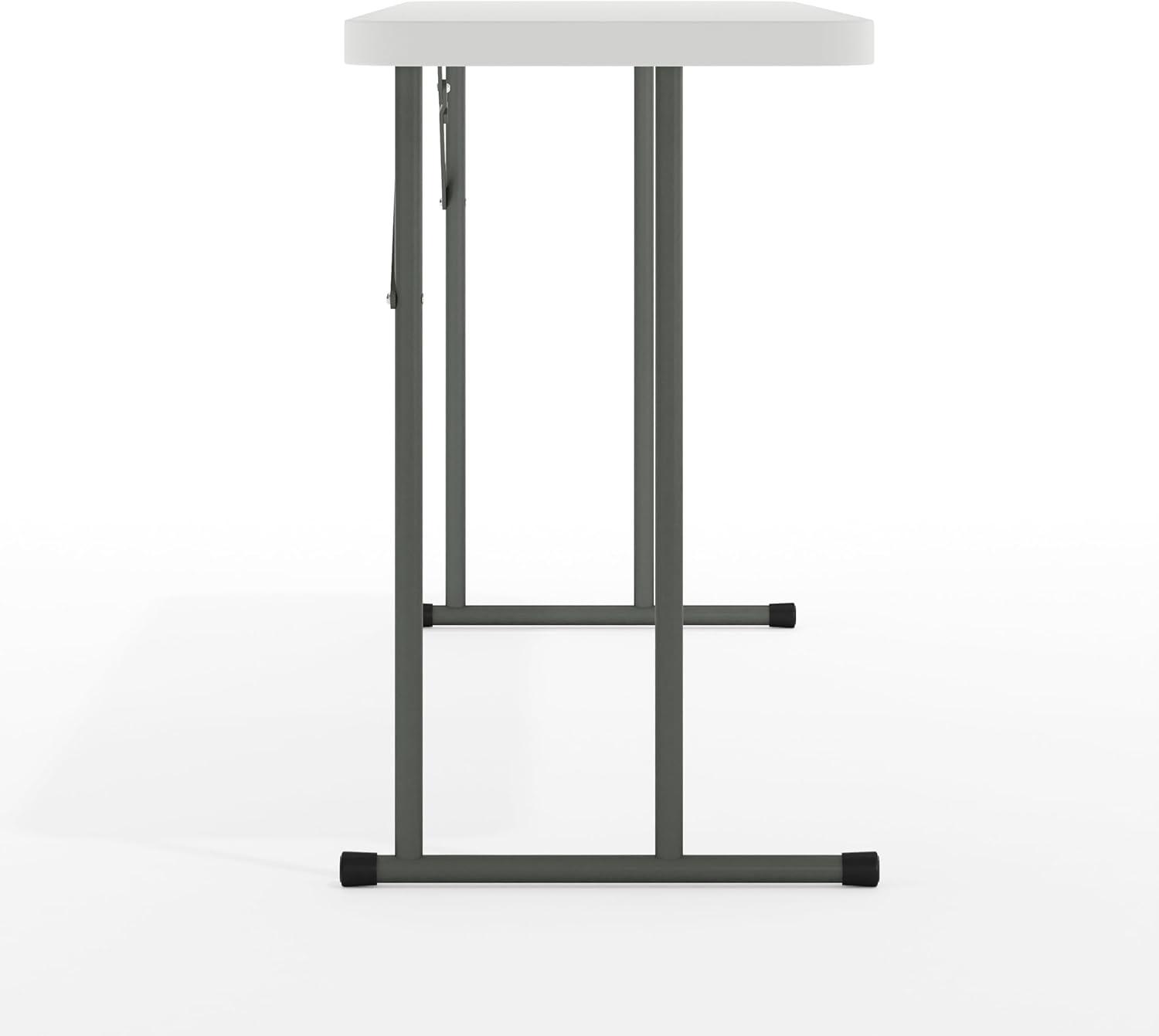 imageFlash Furniture Kathryn 5 Rectangular Plastic Folding Table Long Plastic Foldable Table for IndoorOutdoor Events WhiteSolid