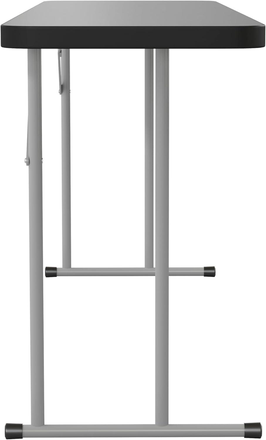imageFlash Furniture Kathryn 6 Rectangular Plastic Folding Table Long Plastic Foldable Table for IndoorOutdoor Events BlackBlack