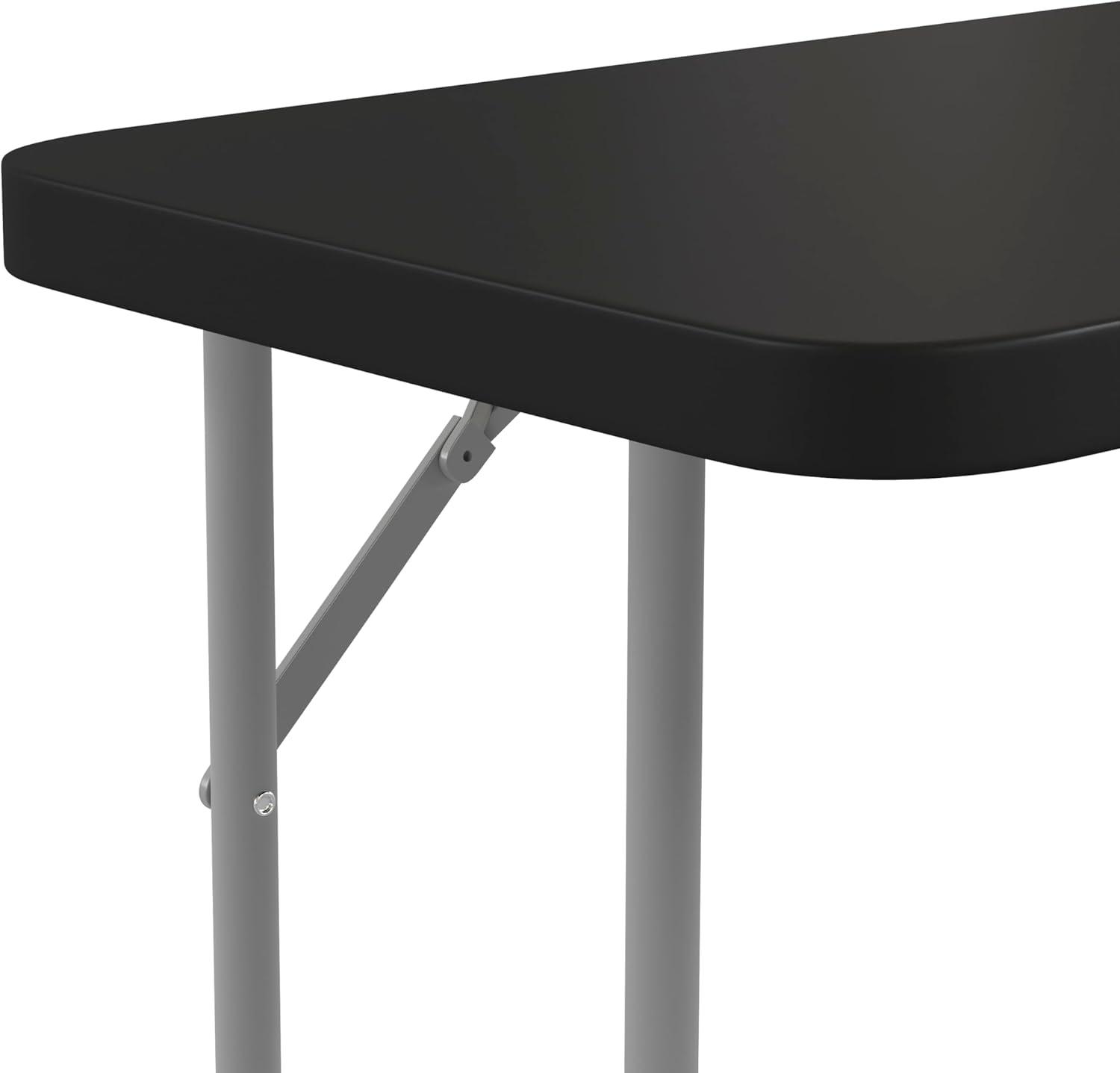 imageFlash Furniture Kathryn 6 Rectangular Plastic Folding Table Long Plastic Foldable Table for IndoorOutdoor Events BlackBlack