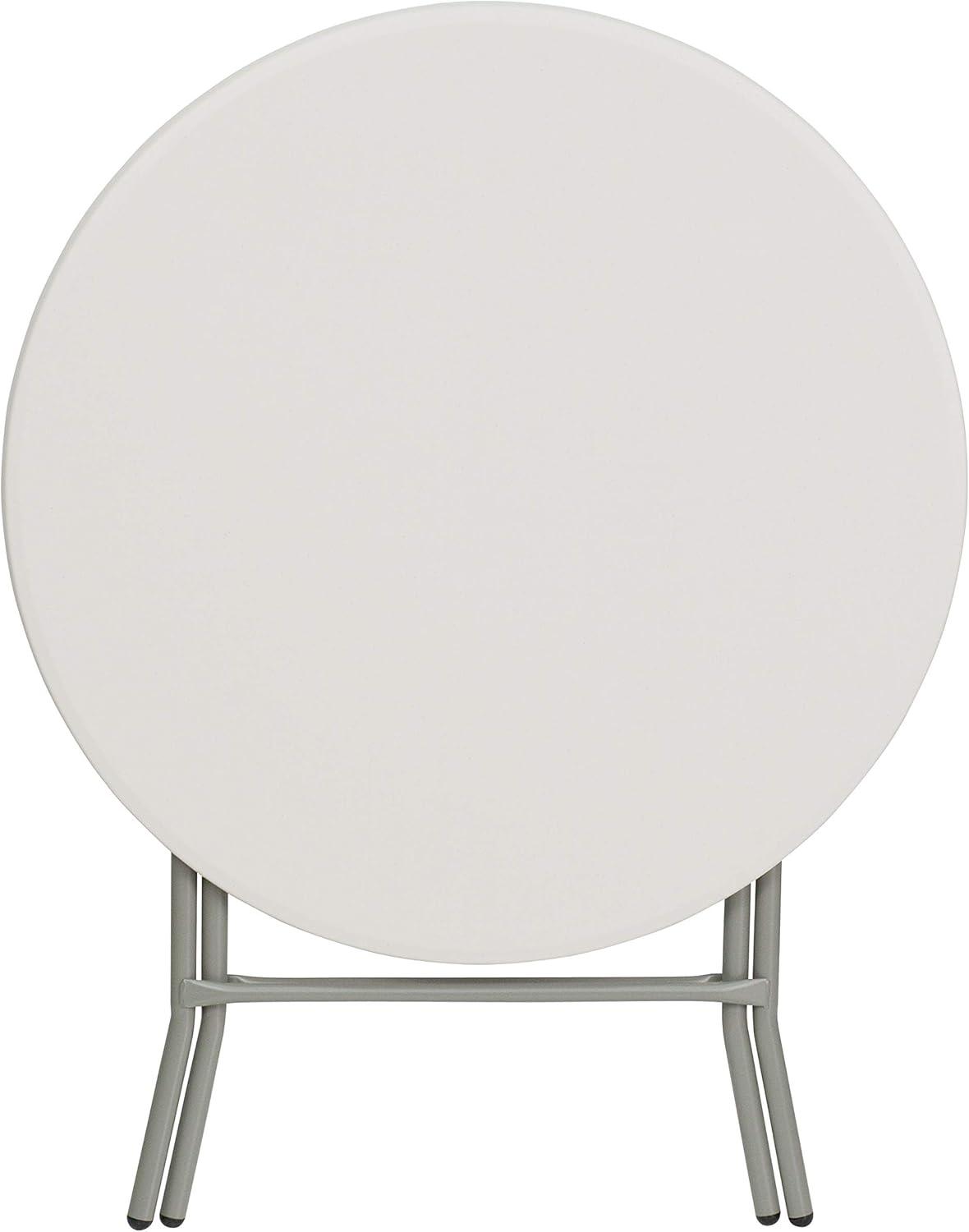 imageFlash Furniture Kathryn Commercial Grade 263Foot Round Granite White Plastic Folding TableClassic