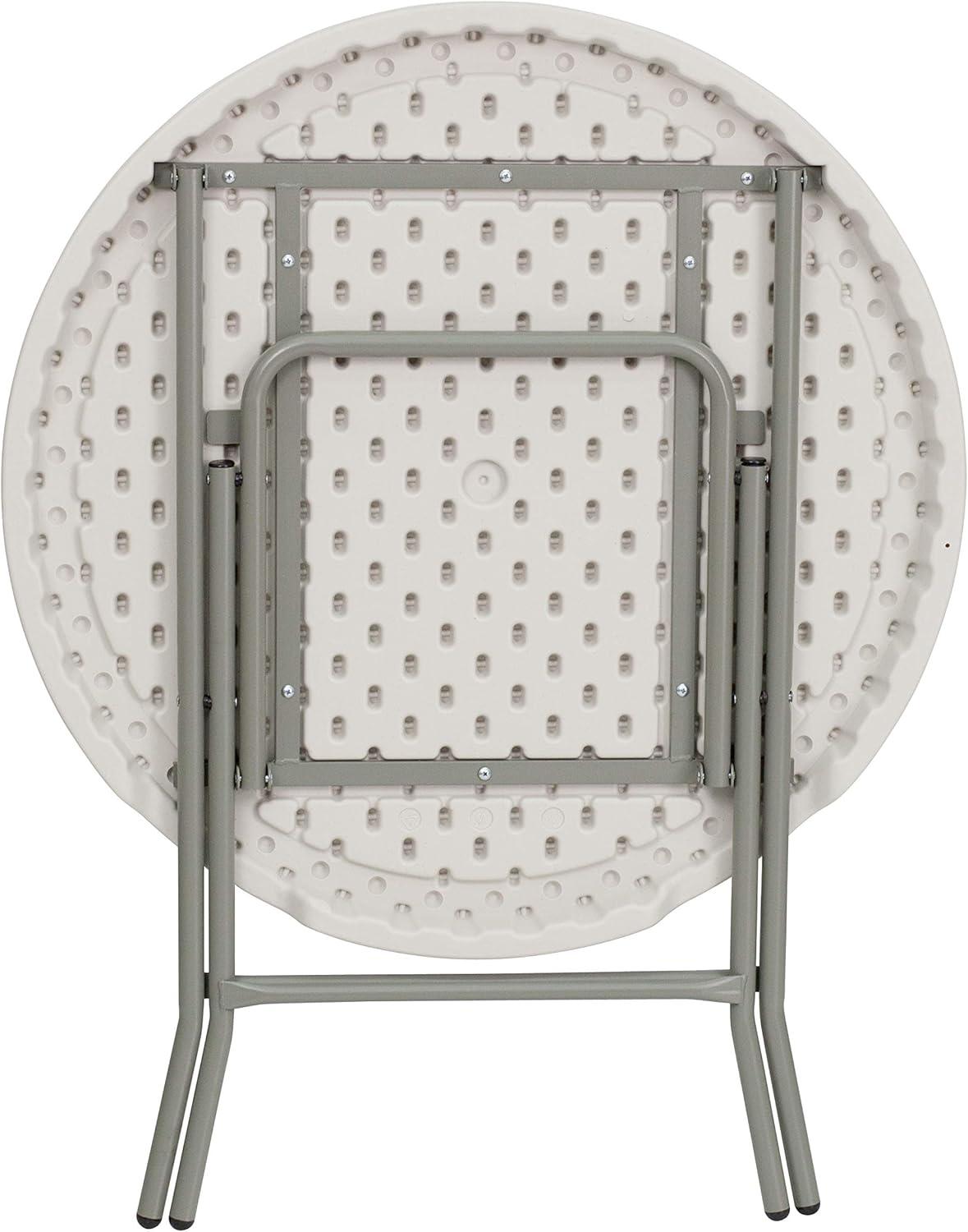 imageFlash Furniture Kathryn Commercial Grade 263Foot Round Granite White Plastic Folding TableClassic