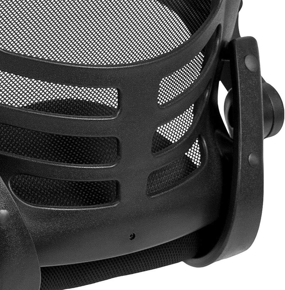imageFlash Furniture Kelista Black Mesh Sled Base Side Reception Chair with FlipUp ArmsBlack Mesh