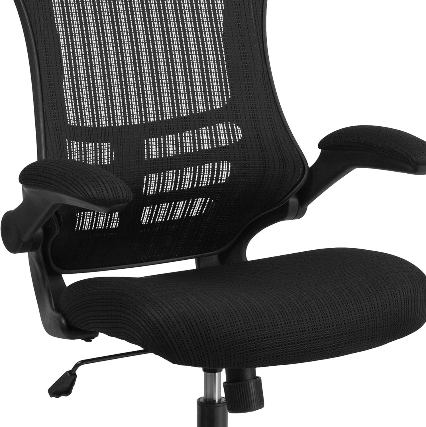 imageFlash Furniture Kelista HighBack Swivel Office Chair with Adjustable Lumbar Support and Seat Height Ergonomic Mesh Desk Chair BlackBlack