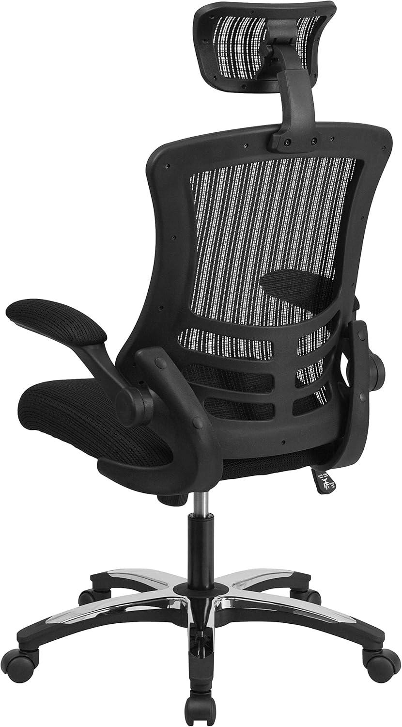 imageFlash Furniture Kelista HighBack Swivel Office Chair with Adjustable Lumbar Support and Seat Height Ergonomic Mesh Desk Chair BlackBlack