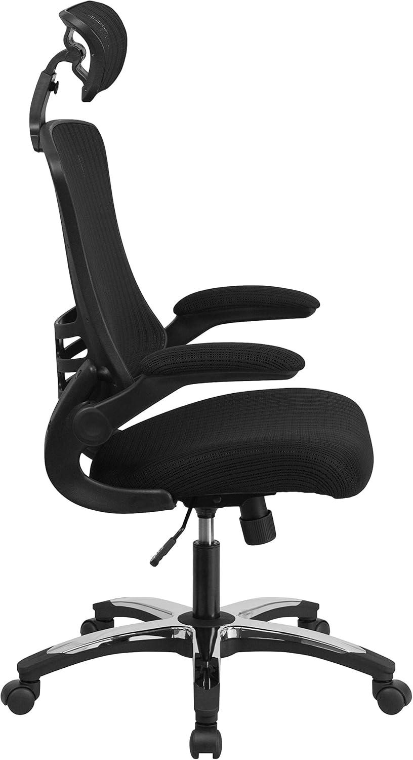 imageFlash Furniture Kelista HighBack Swivel Office Chair with Adjustable Lumbar Support and Seat Height Ergonomic Mesh Desk Chair BlackBlack