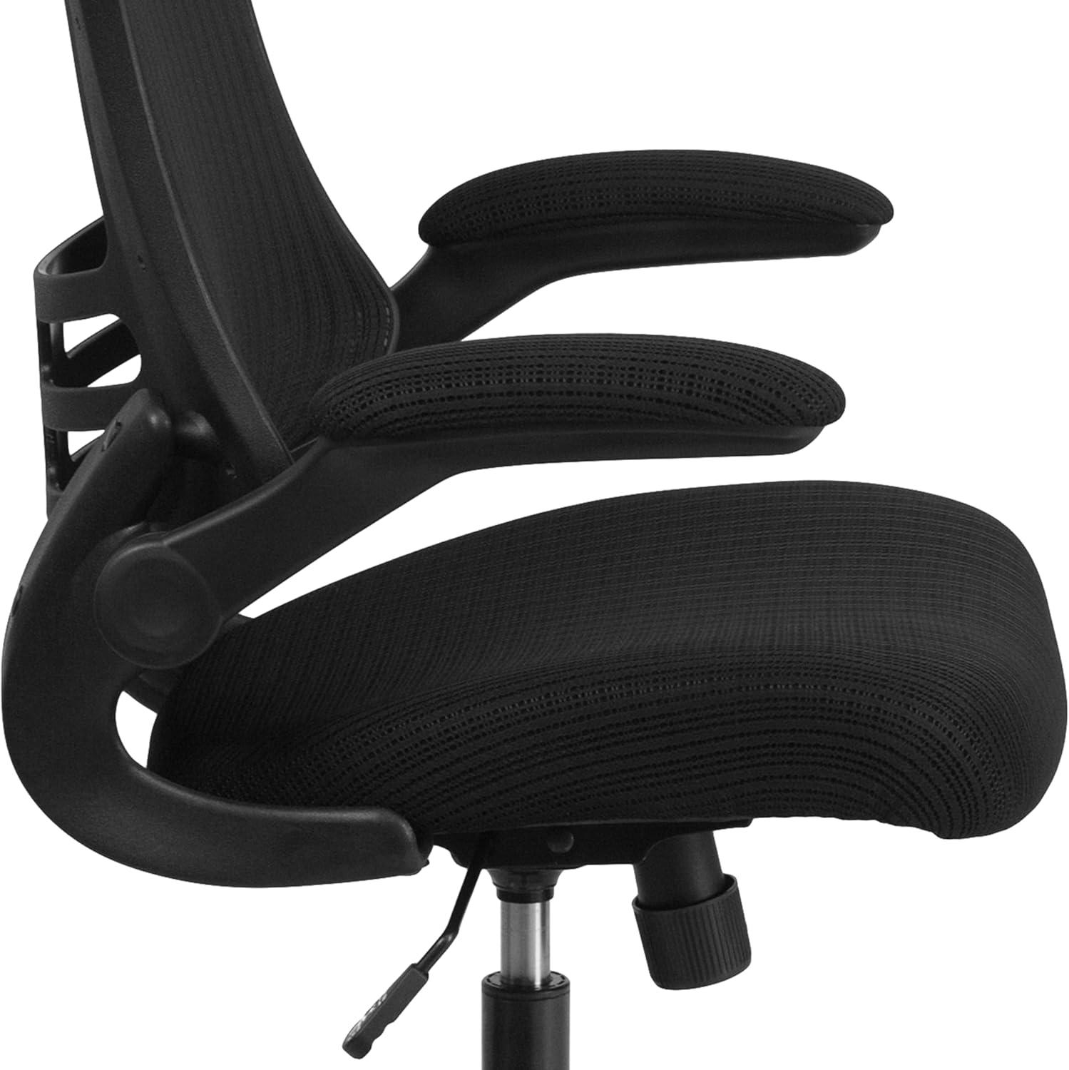 imageFlash Furniture Kelista HighBack Swivel Office Chair with Adjustable Lumbar Support and Seat Height Ergonomic Mesh Desk Chair BlackBlack