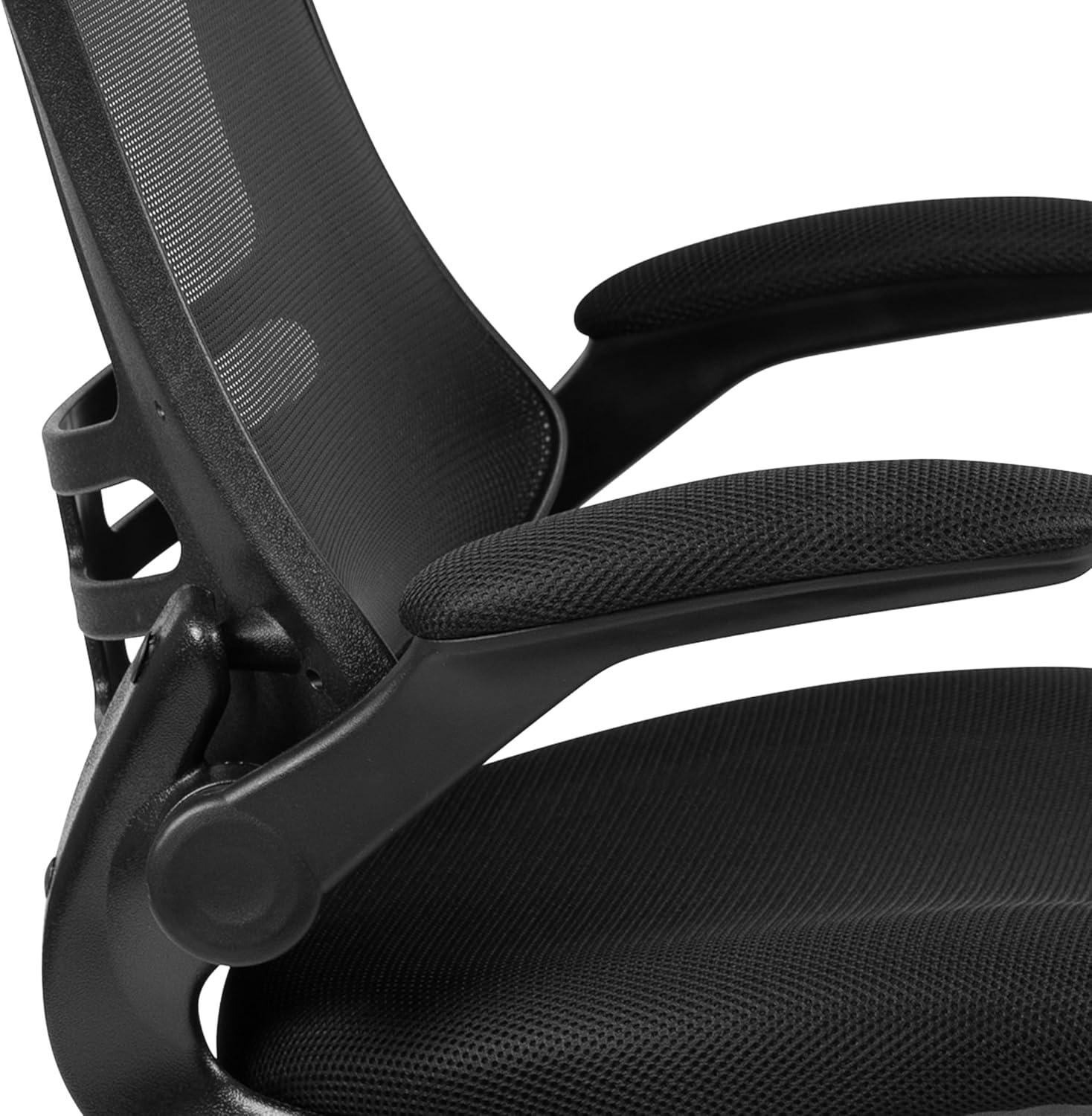 imageFlash Furniture Kelista Office Chair Ergonomic MidBack Dark Gray Mesh with SwivelBlack Mesh