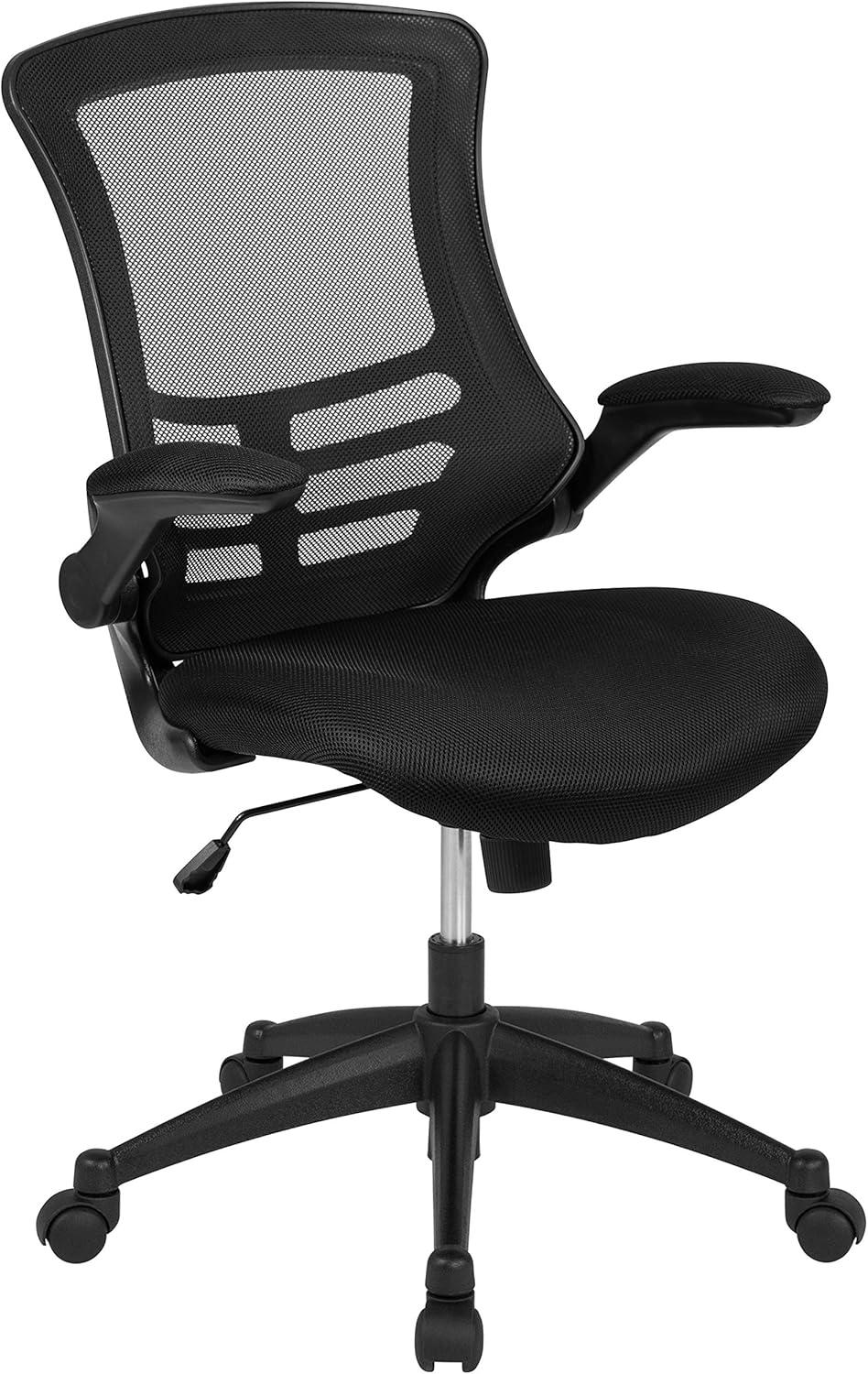 imageFlash Furniture Kelista Office Chair Ergonomic MidBack Dark Gray Mesh with SwivelBlack Mesh
