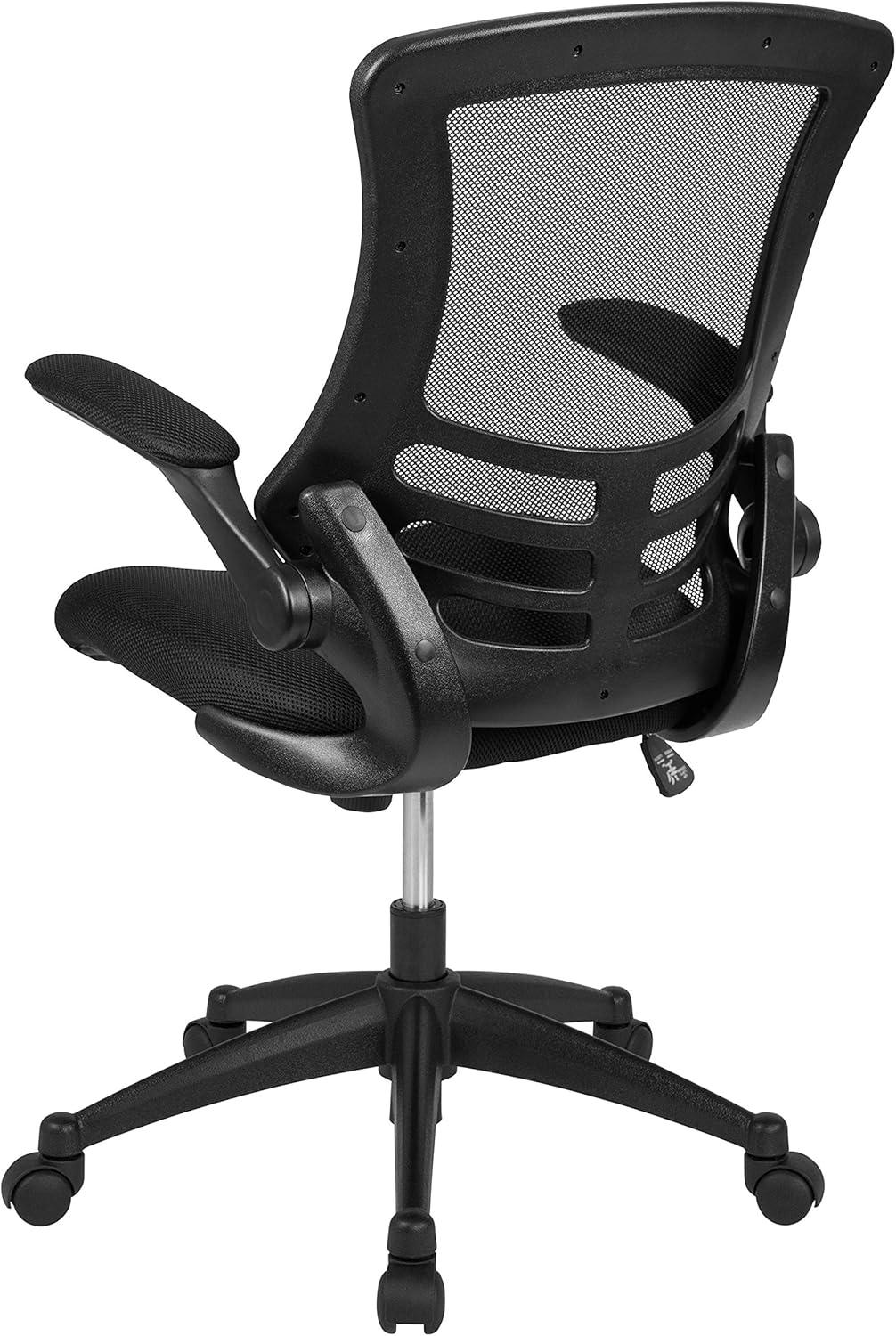 imageFlash Furniture Kelista Office Chair Ergonomic MidBack Dark Gray Mesh with SwivelBlack Mesh