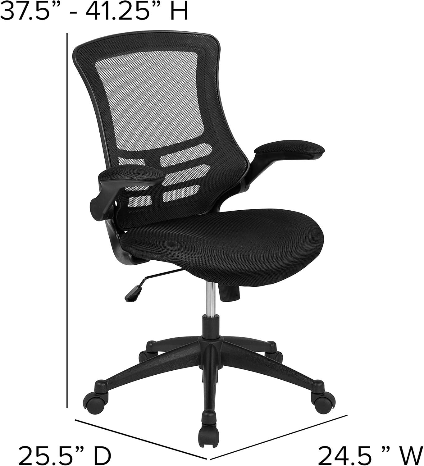 imageFlash Furniture Kelista Office Chair Ergonomic MidBack Dark Gray Mesh with SwivelBlack Mesh