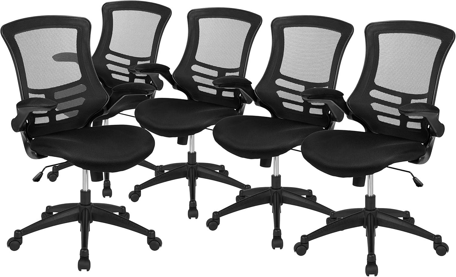 imageFlash Furniture Kelista Office Chair Ergonomic MidBack Dark Gray Mesh with SwivelBlack Mesh