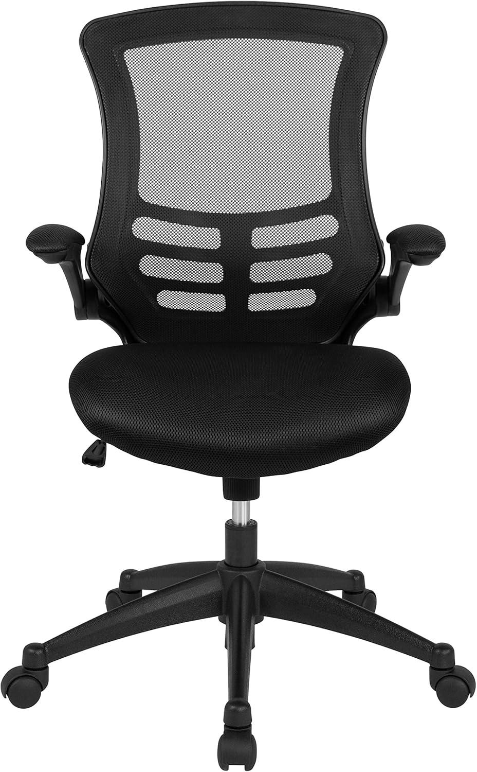 imageFlash Furniture Kelista Office Chair Ergonomic MidBack Dark Gray Mesh with SwivelBlack Mesh