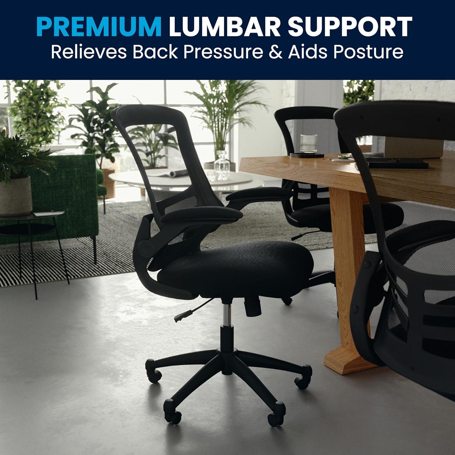 imageFlash Furniture Kelista Office Chair Ergonomic MidBack Dark Gray Mesh with SwivelBlack Mesh