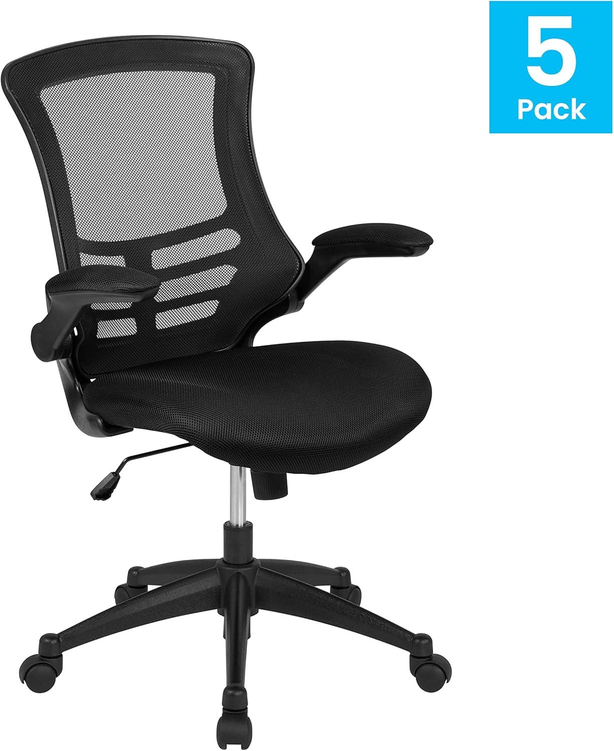 imageFlash Furniture Kelista Office Chair Ergonomic MidBack Dark Gray Mesh with SwivelBlack Mesh