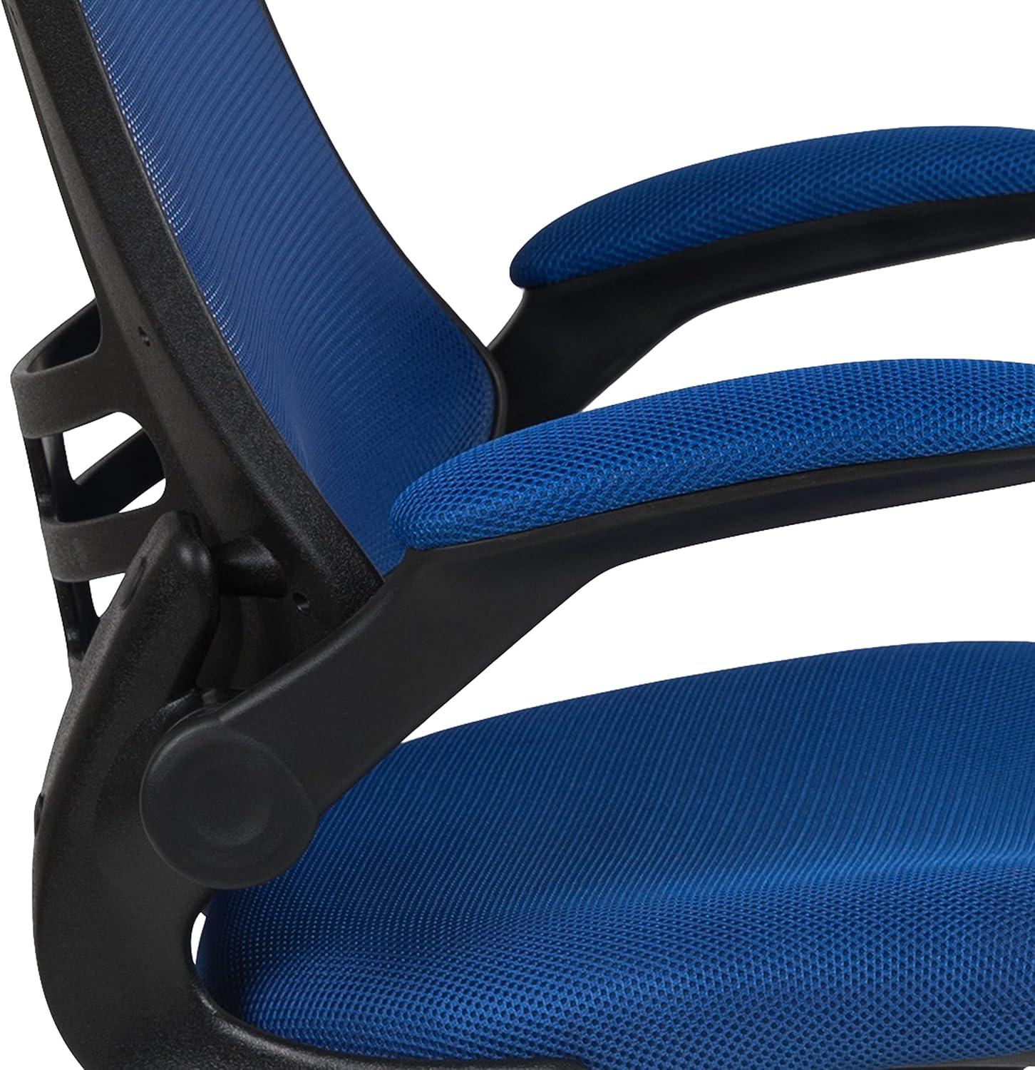 imageFlash Furniture Kelista Office Chair Ergonomic MidBack Dark Gray Mesh with SwivelBlue Mesh