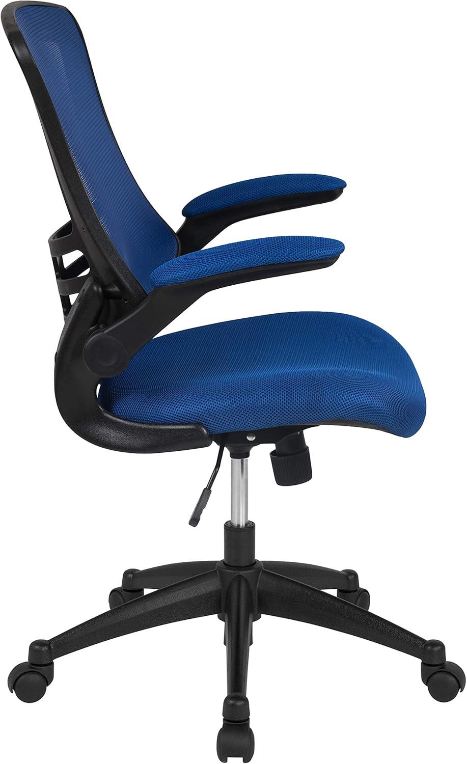 imageFlash Furniture Kelista Office Chair Ergonomic MidBack Dark Gray Mesh with SwivelBlue Mesh