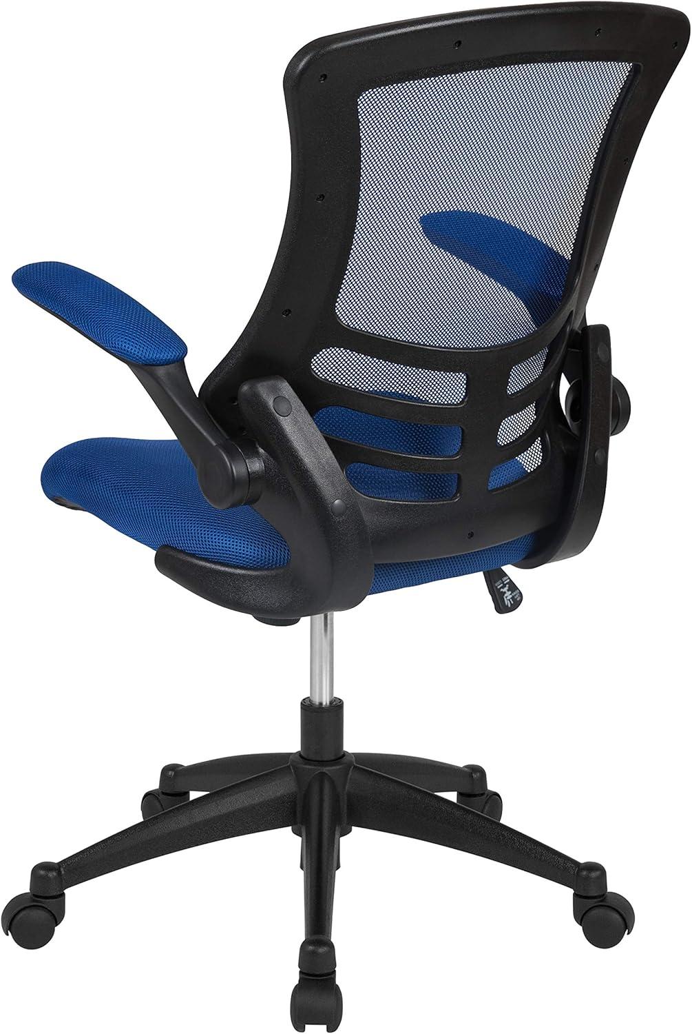 imageFlash Furniture Kelista Office Chair Ergonomic MidBack Dark Gray Mesh with SwivelBlue Mesh
