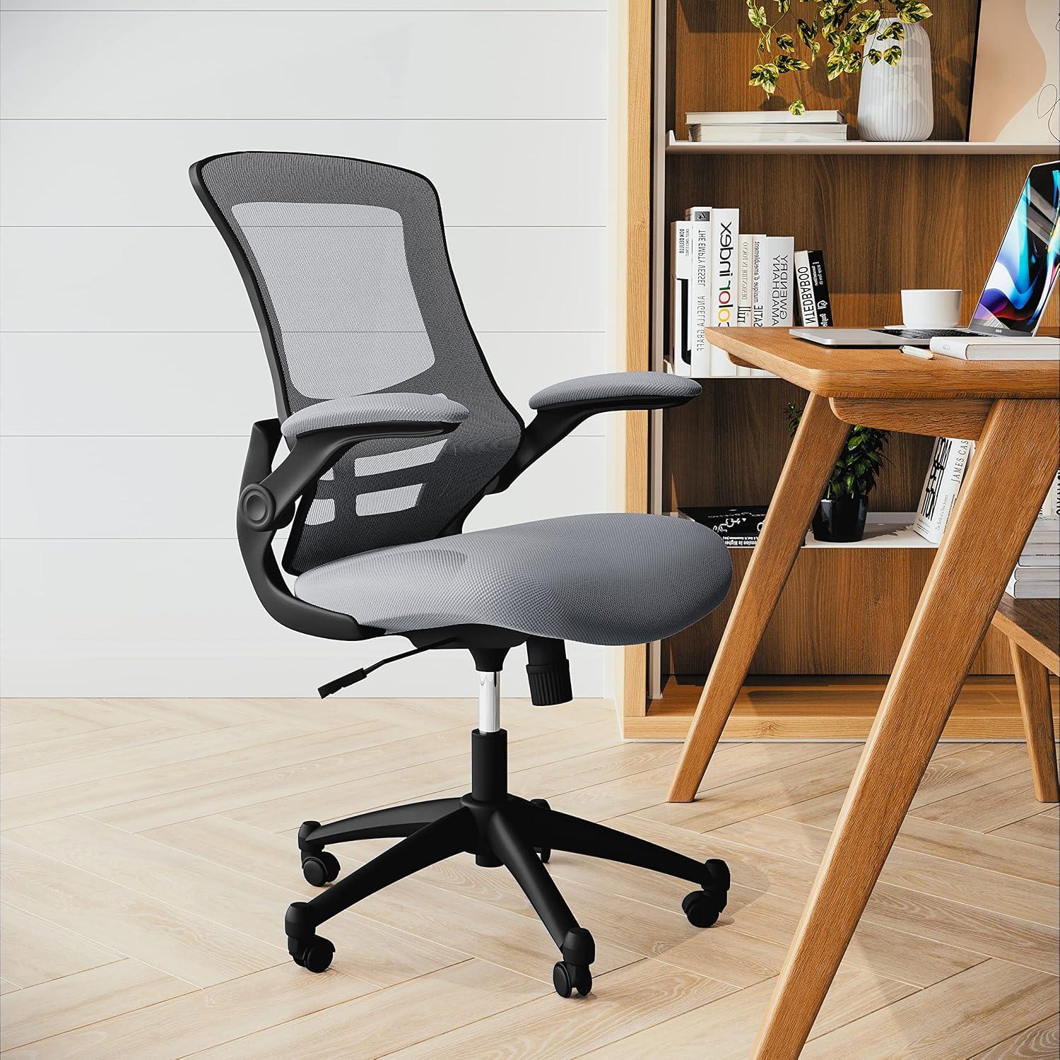 imageFlash Furniture Kelista Office Chair Ergonomic MidBack Dark Gray Mesh with SwivelDark Gray Mesh