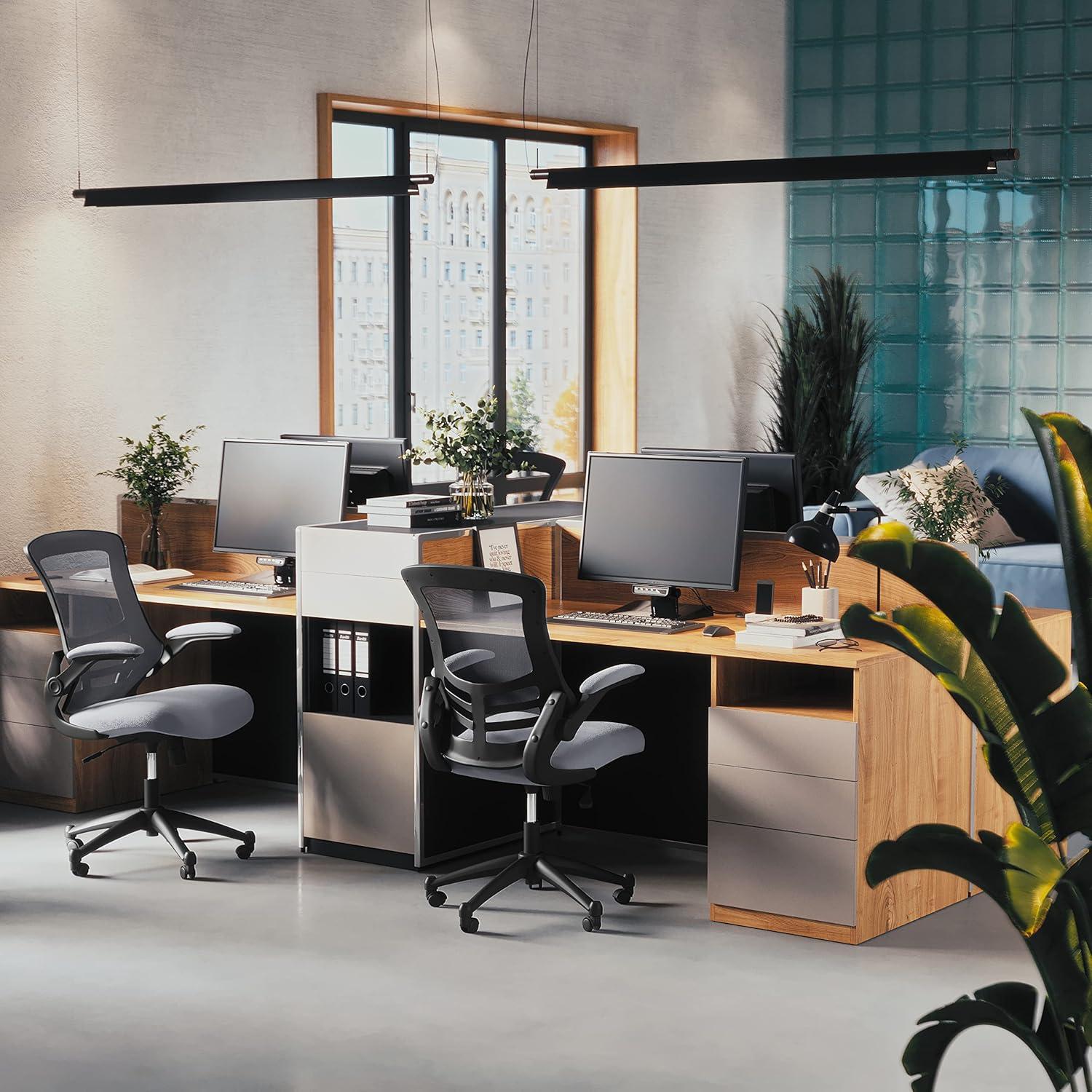 imageFlash Furniture Kelista Office Chair Ergonomic MidBack Dark Gray Mesh with SwivelDark Gray Mesh
