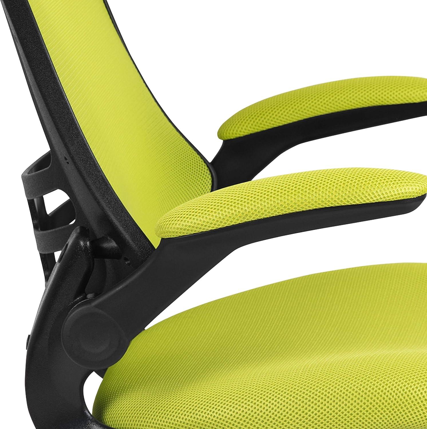 imageFlash Furniture Kelista Office Chair Ergonomic MidBack Dark Gray Mesh with SwivelGreen Mesh