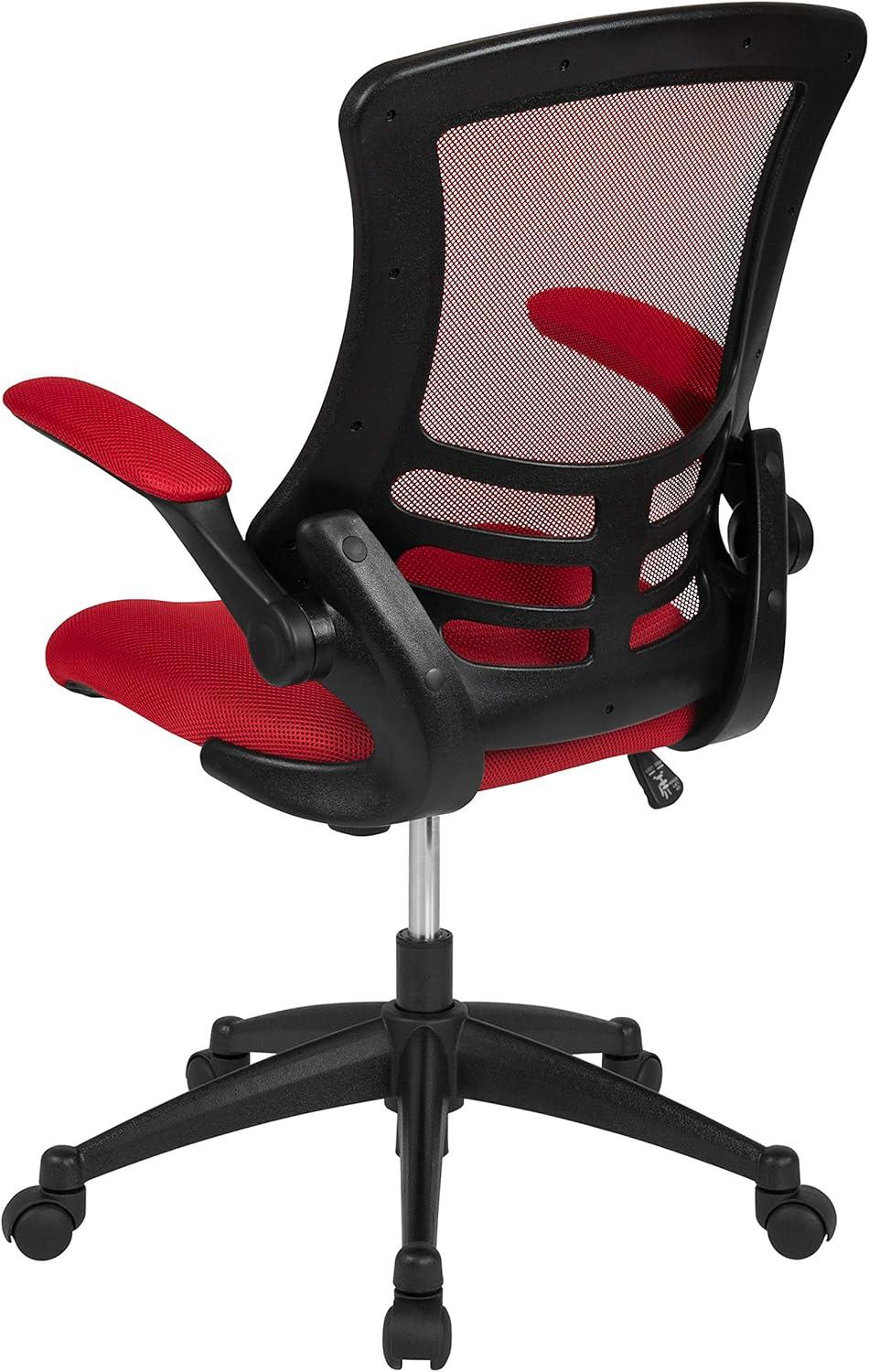 imageFlash Furniture Kelista Office Chair Ergonomic MidBack Dark Gray Mesh with SwivelRed Mesh