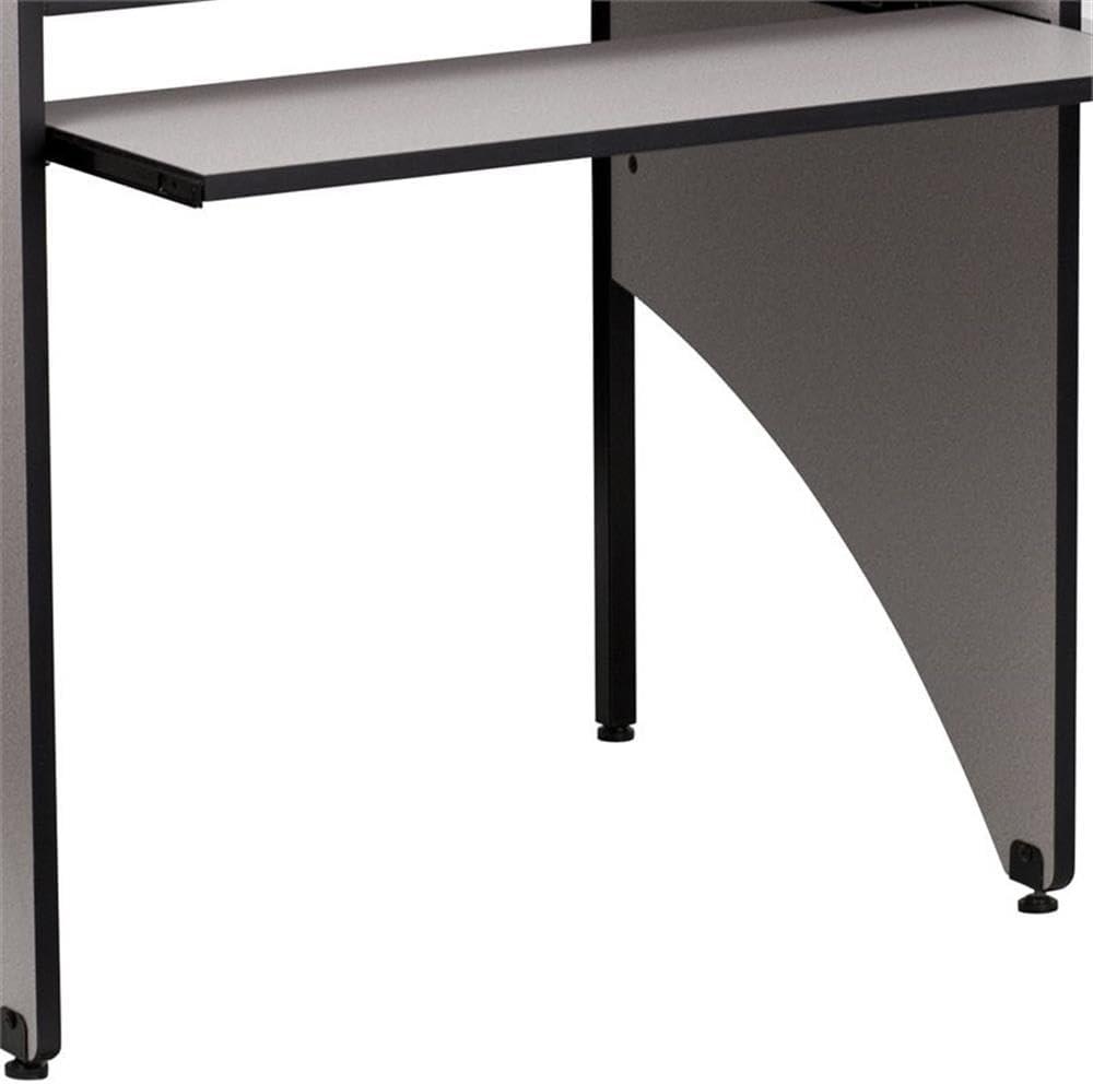 imageFlash Furniture Kevin Starter Student Study Carrel for Testing Centers and Classrooms Starter Study Carrel UnitPrivate Student Testing Desk GrayNebula Grey