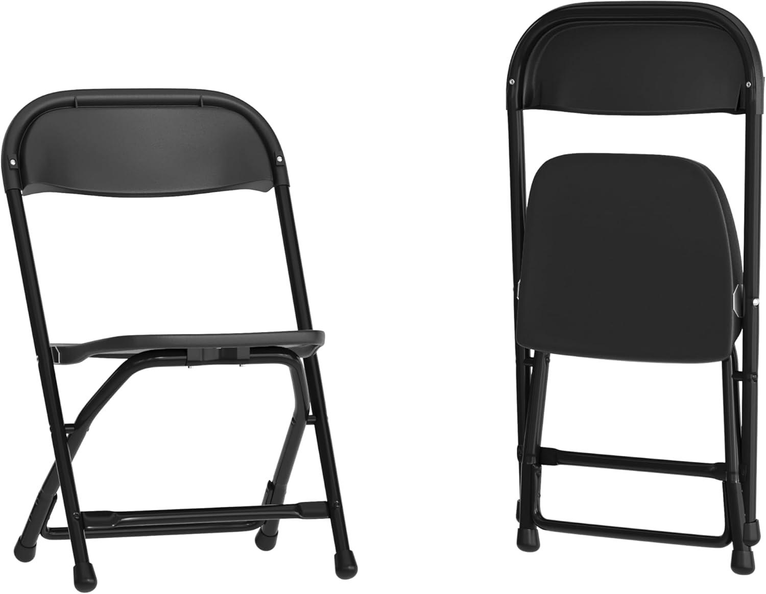 imageFlash Furniture Kids White Plastic Folding ChairBlack