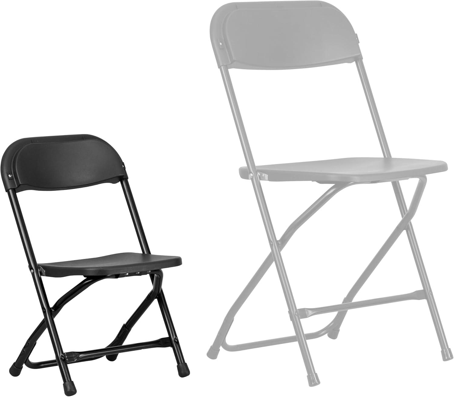 imageFlash Furniture Kids White Plastic Folding ChairBlack