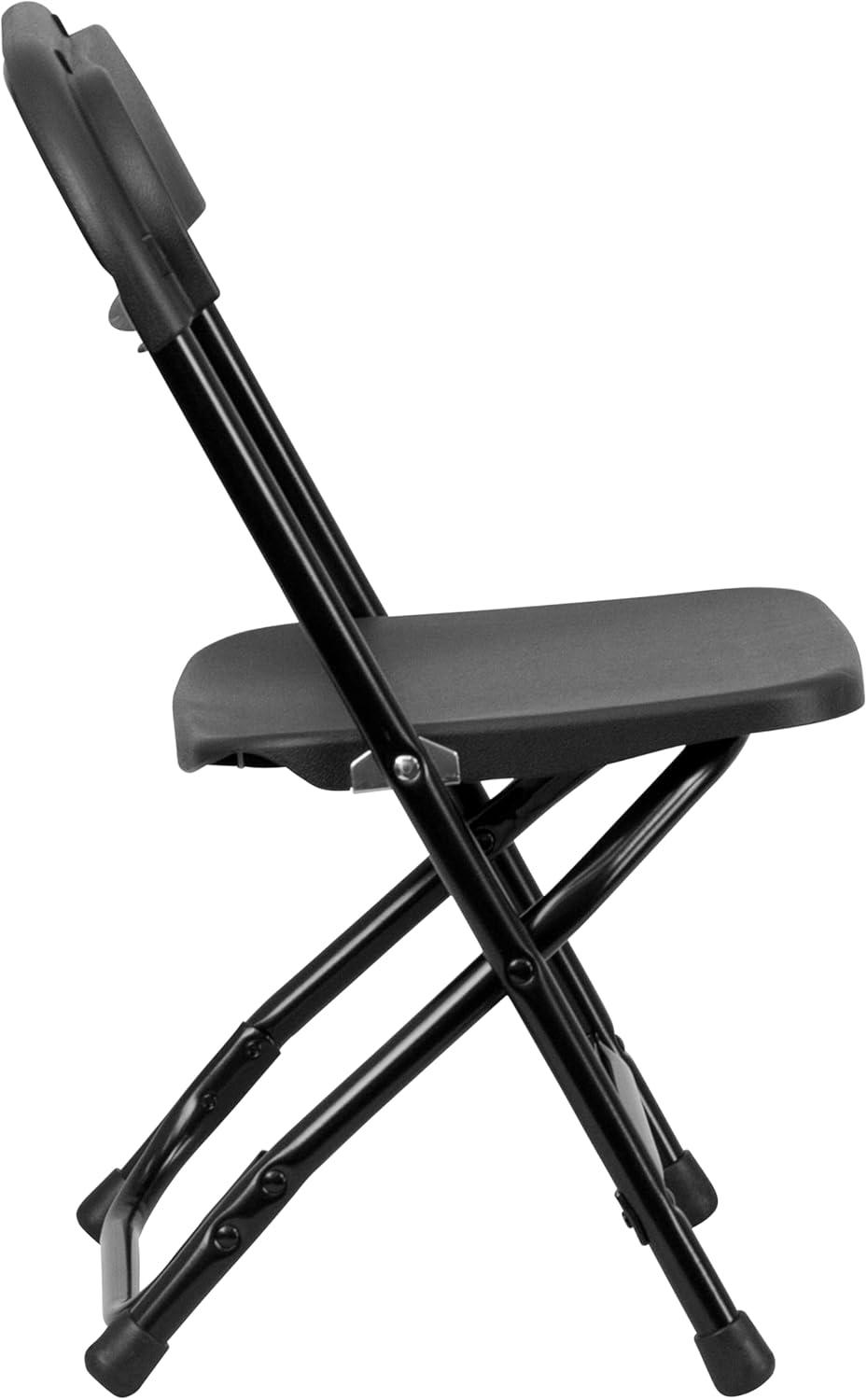 imageFlash Furniture Kids White Plastic Folding ChairBlack