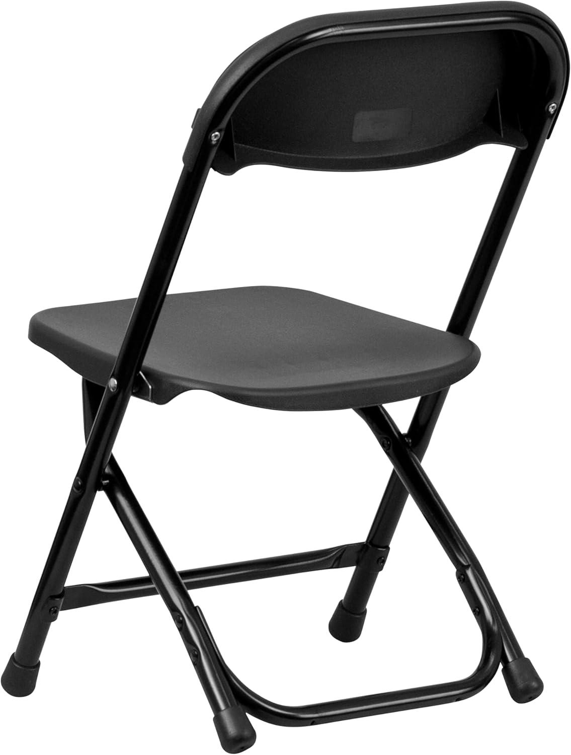 imageFlash Furniture Kids White Plastic Folding ChairBlack