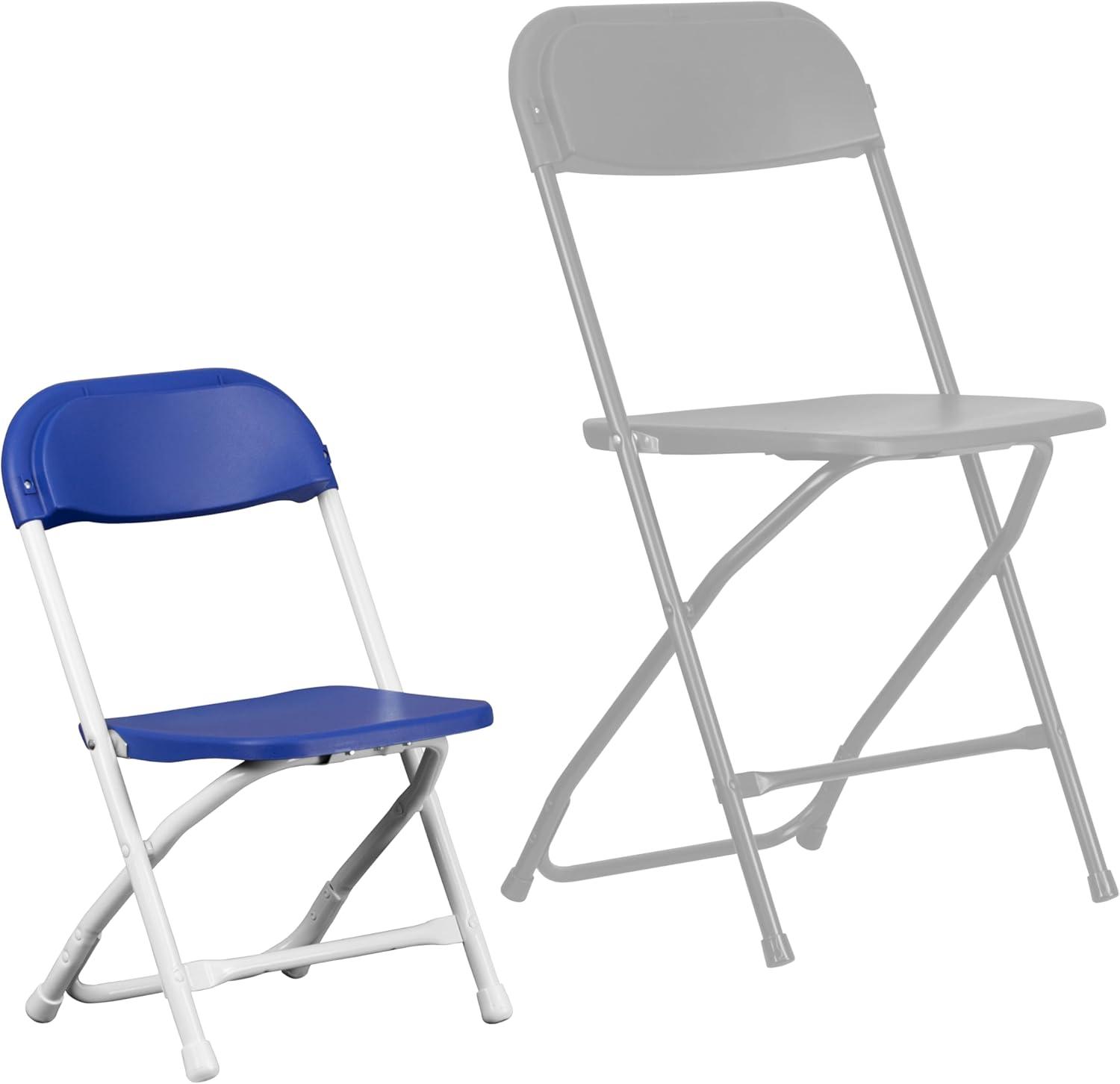 imageFlash Furniture Kids White Plastic Folding ChairBlue