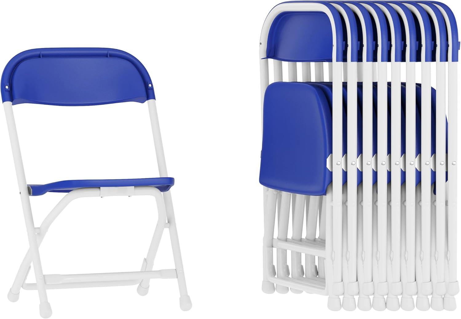 imageFlash Furniture Kids White Plastic Folding ChairBlue