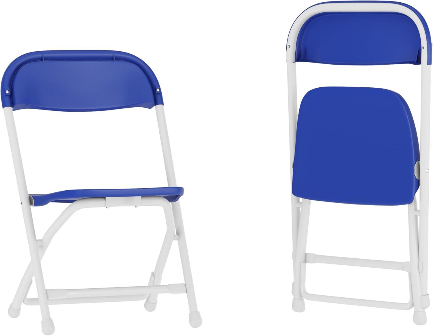 imageFlash Furniture Kids White Plastic Folding ChairBlue