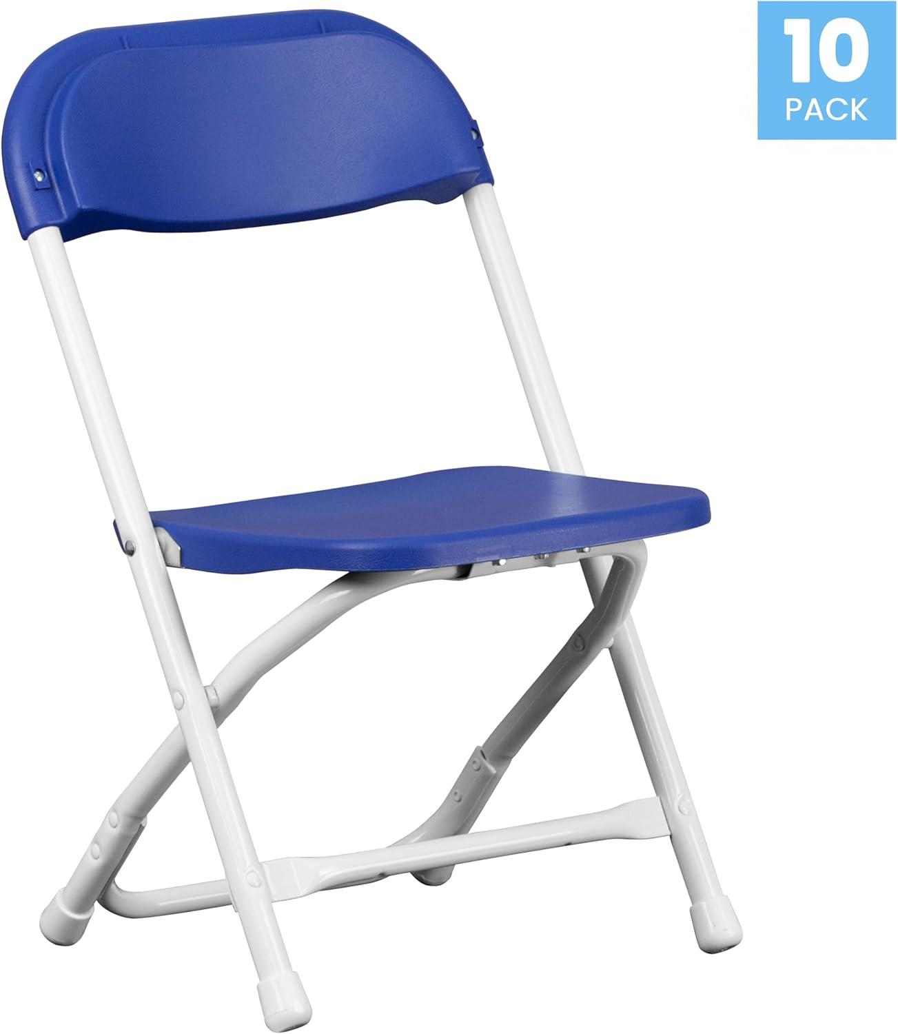 imageFlash Furniture Kids White Plastic Folding ChairBlue