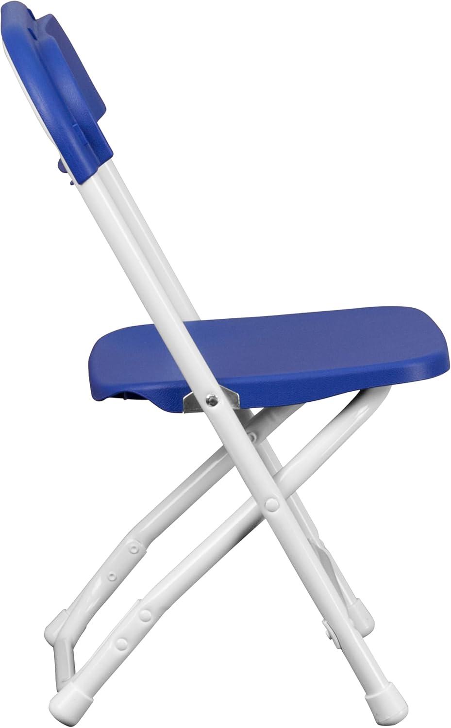 imageFlash Furniture Kids White Plastic Folding ChairBlue