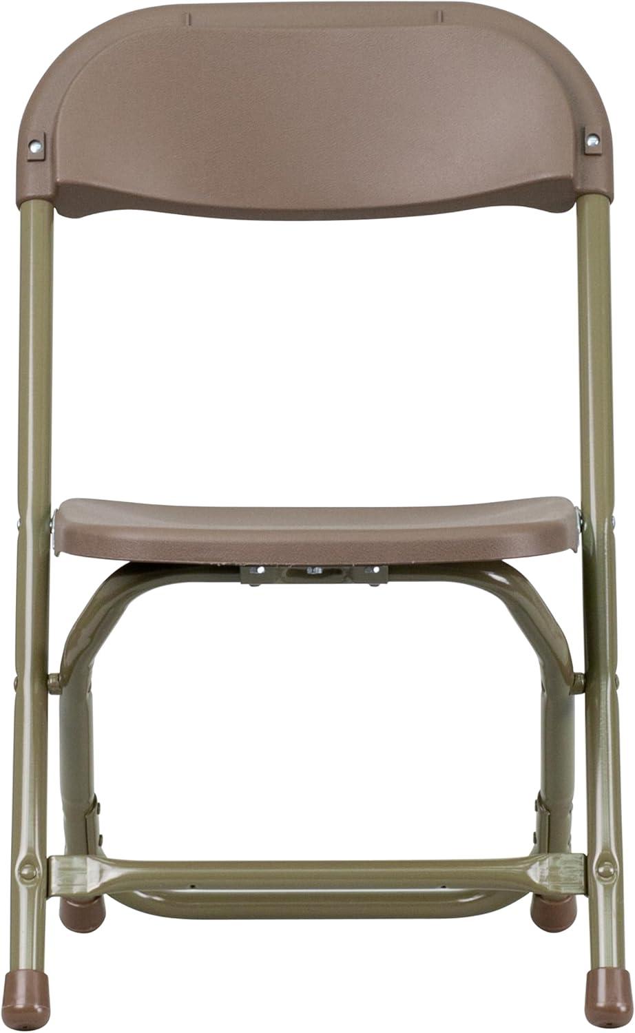 imageFlash Furniture Kids White Plastic Folding ChairBrown