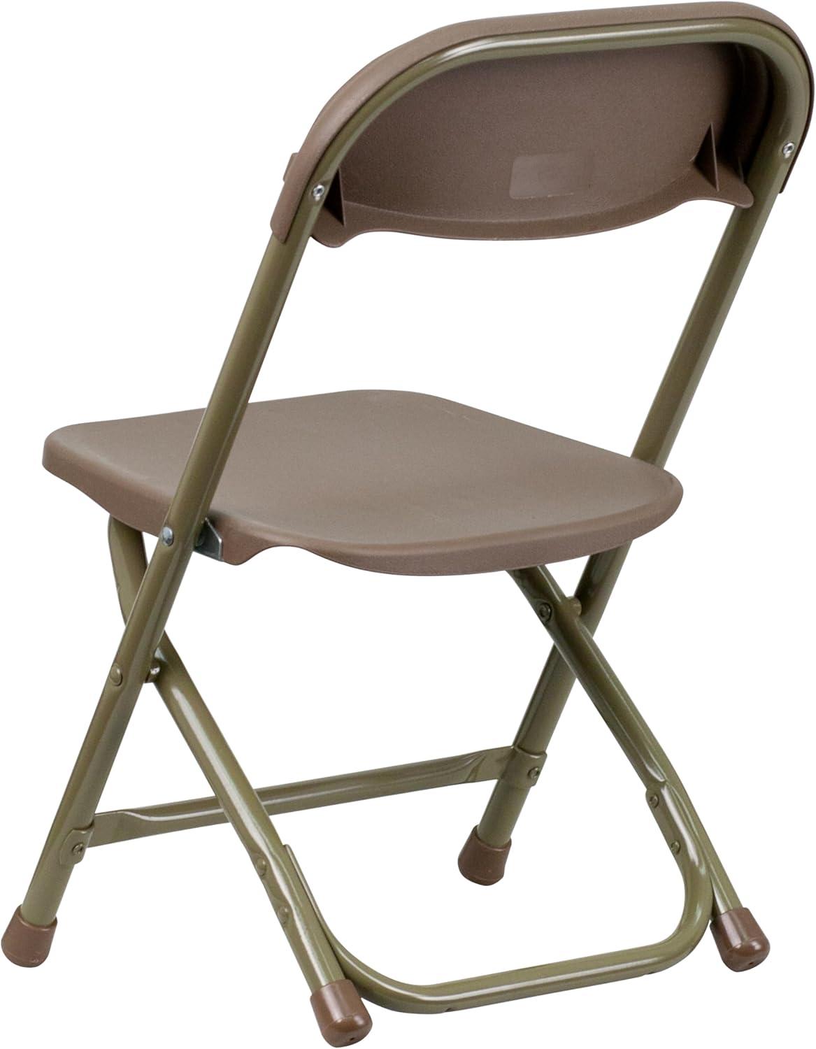 imageFlash Furniture Kids White Plastic Folding ChairBrown